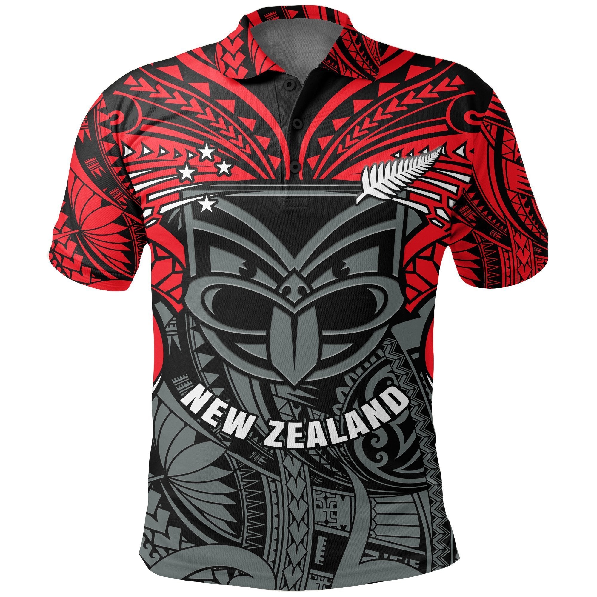 New Zealand Maori Polo Shirt, Warriors Rugby Golf Shirts Unisex Black - Polynesian Pride