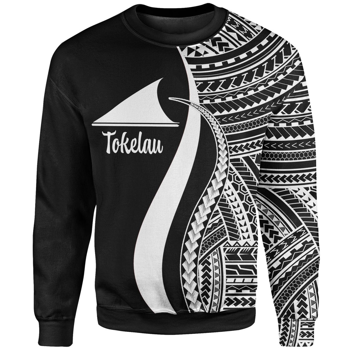 Tokelau Sweatshirt - White Polynesian Tentacle Tribal Pattern Unisex White - Polynesian Pride