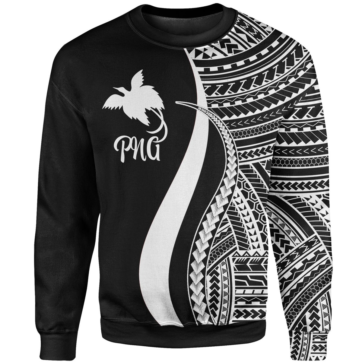 Papua New Guinea Sweatshirt - White Polynesian Tentacle Tribal Pattern Unisex White - Polynesian Pride