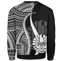 Tahiti Custom Personalised Sweatshirt - White Polynesian Tentacle Tribal Pattern - Polynesian Pride