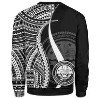 Federated States of Micronesia Sweatshirt - White Polynesian Tentacle Tribal Pattern - Polynesian Pride