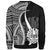Tahiti Sweatshirt - White Polynesian Tentacle Tribal Pattern - Polynesian Pride