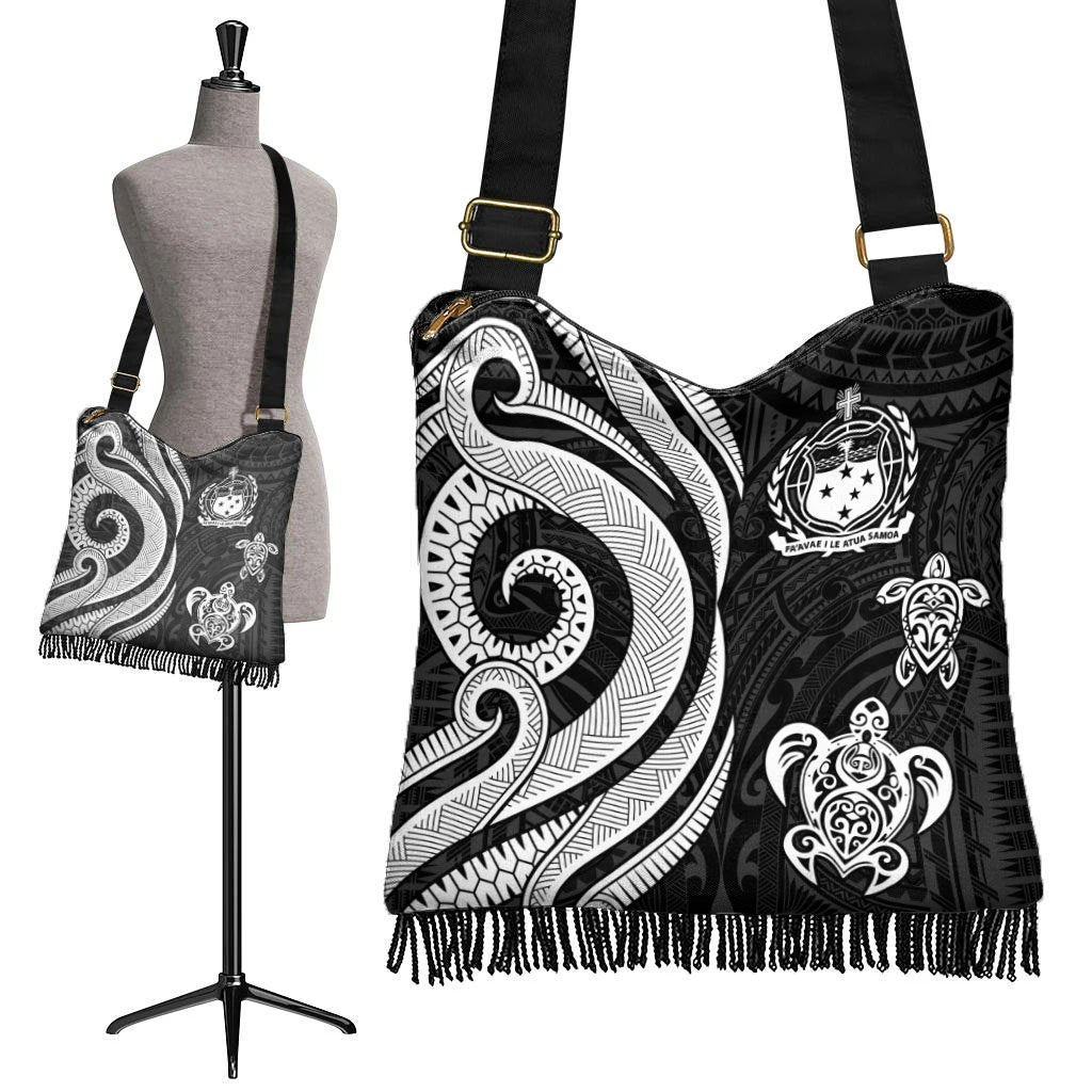 Samoa Boho Handbag - White Tentacle Turtle - Polynesian Pride