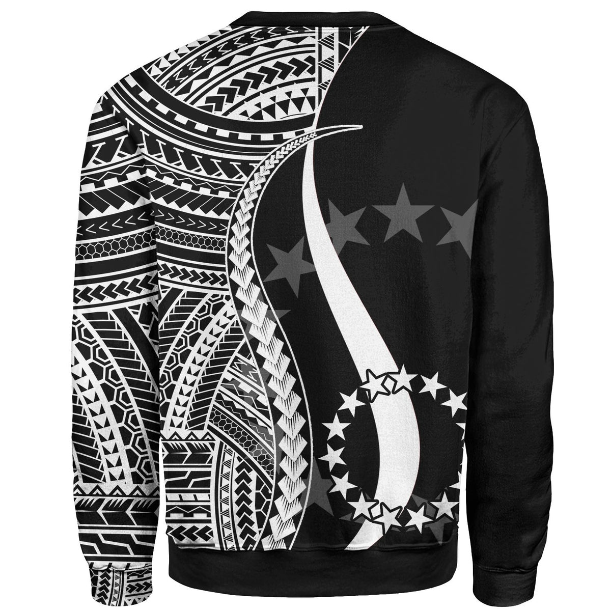 Cook Islands Sweatshirt - White Polynesian Tentacle Tribal Pattern - Polynesian Pride