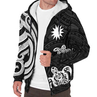 Nauru Sherpa Hoodie - White Tentacle Turtle Crest - Polynesian Pride