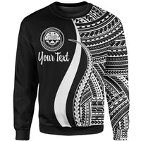 Federated States of Micronesia Custom Personalised Sweatshirt - White Polynesian Tentacle Tribal Pattern Unisex White - Polynesian Pride