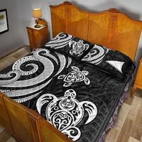 Tokelau Quilt Bed Set - White Tentacle Turtle - Polynesian Pride