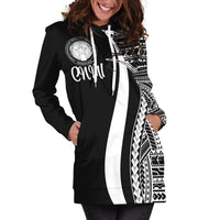 Northern Mariana Islands Women's Hoodie Dress - White Polynesian Tentacle Tribal Pattern - Polynesian Pride