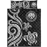 Federated States of Micronesia Quilt Bed Set - White Tentacle Turtle - Polynesian Pride