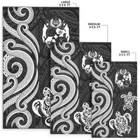 Tonga Area Rug - White Tentacle Turtle - Polynesian Pride