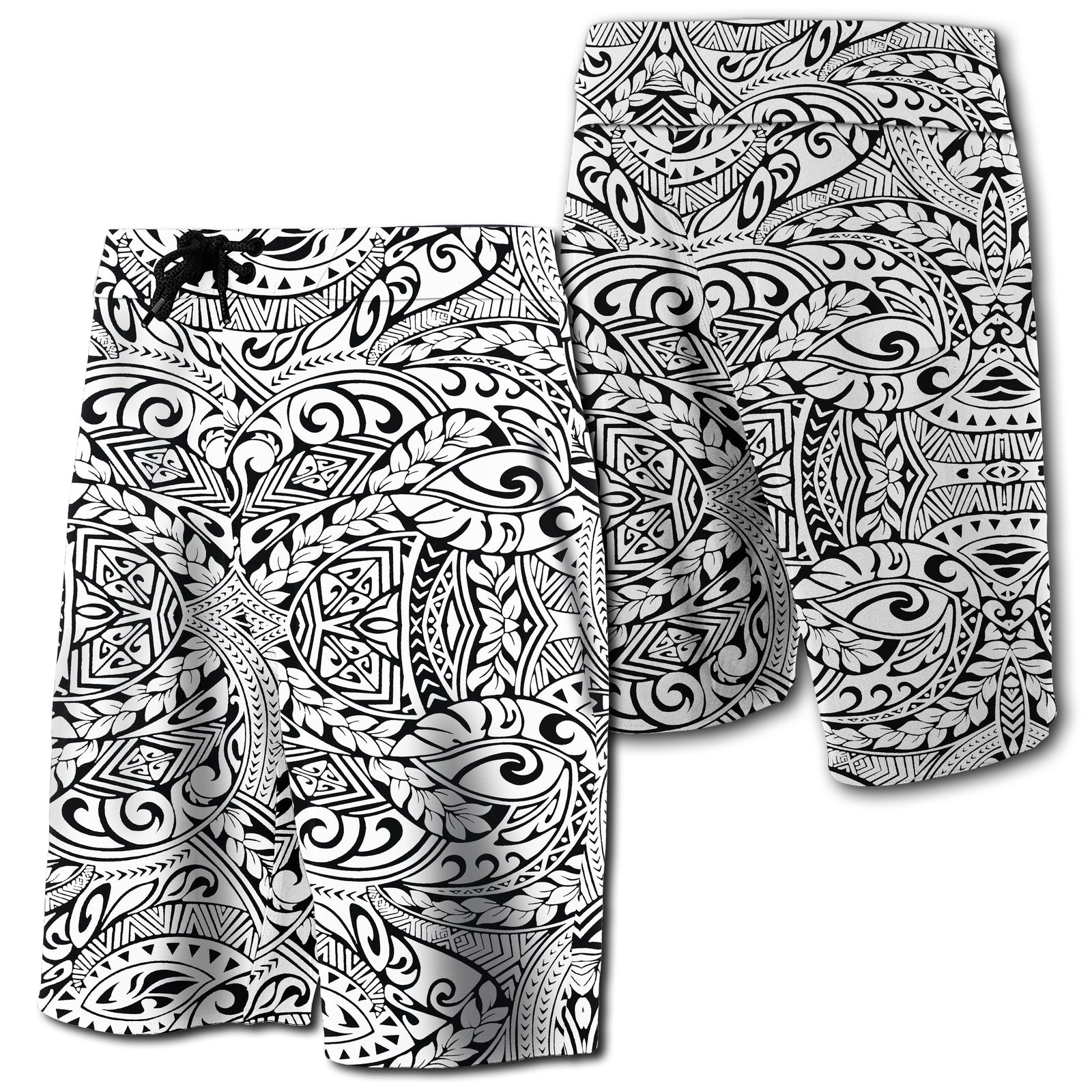 Hawaii Polynesian Culture Board Shorts White Men White - Polynesian Pride
