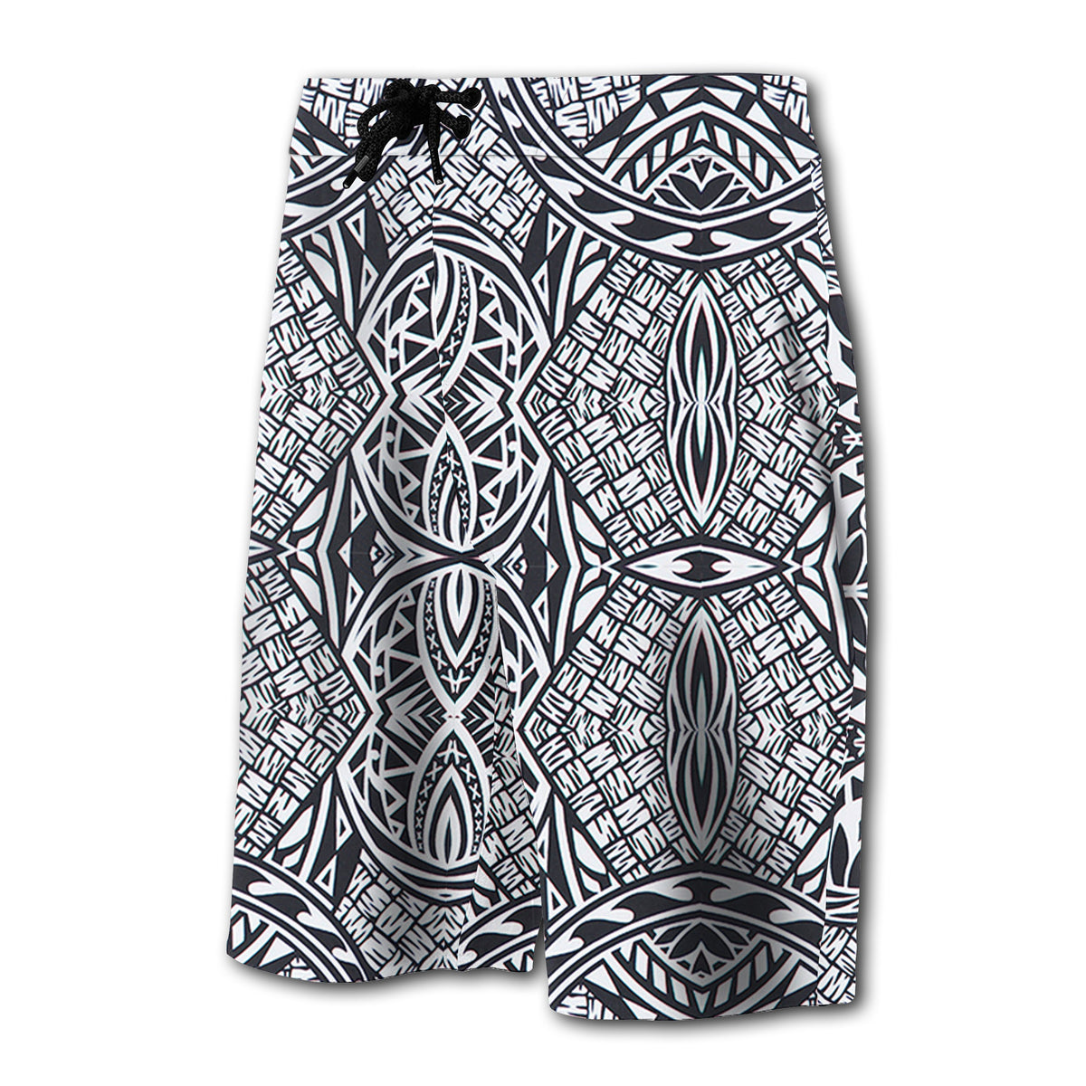 Hawaii Polynesian Lauhala Mix Board Shorts White - Polynesian Pride