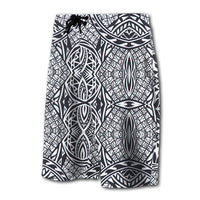 Hawaii Polynesian Lauhala Mix Board Shorts White - Polynesian Pride