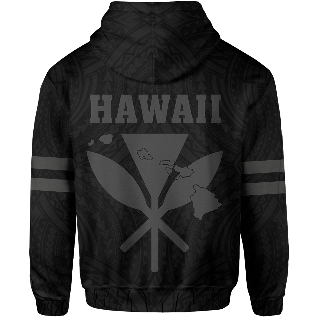 Polynesian King Kanaka Map Seal of Hawaii Hoodie Gray - Polynesian Pride