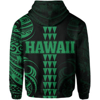Kanaka Map Polynesian Kakau Hoodie Green - Polynesian Pride