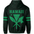 Polynesian King Kanaka Map Seal of Hawaii Zip Hoodie Green - Polynesian Pride