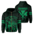 Polynesian King Kanaka Map Seal of Hawaii Zip Hoodie Green Unisex Green - Polynesian Pride