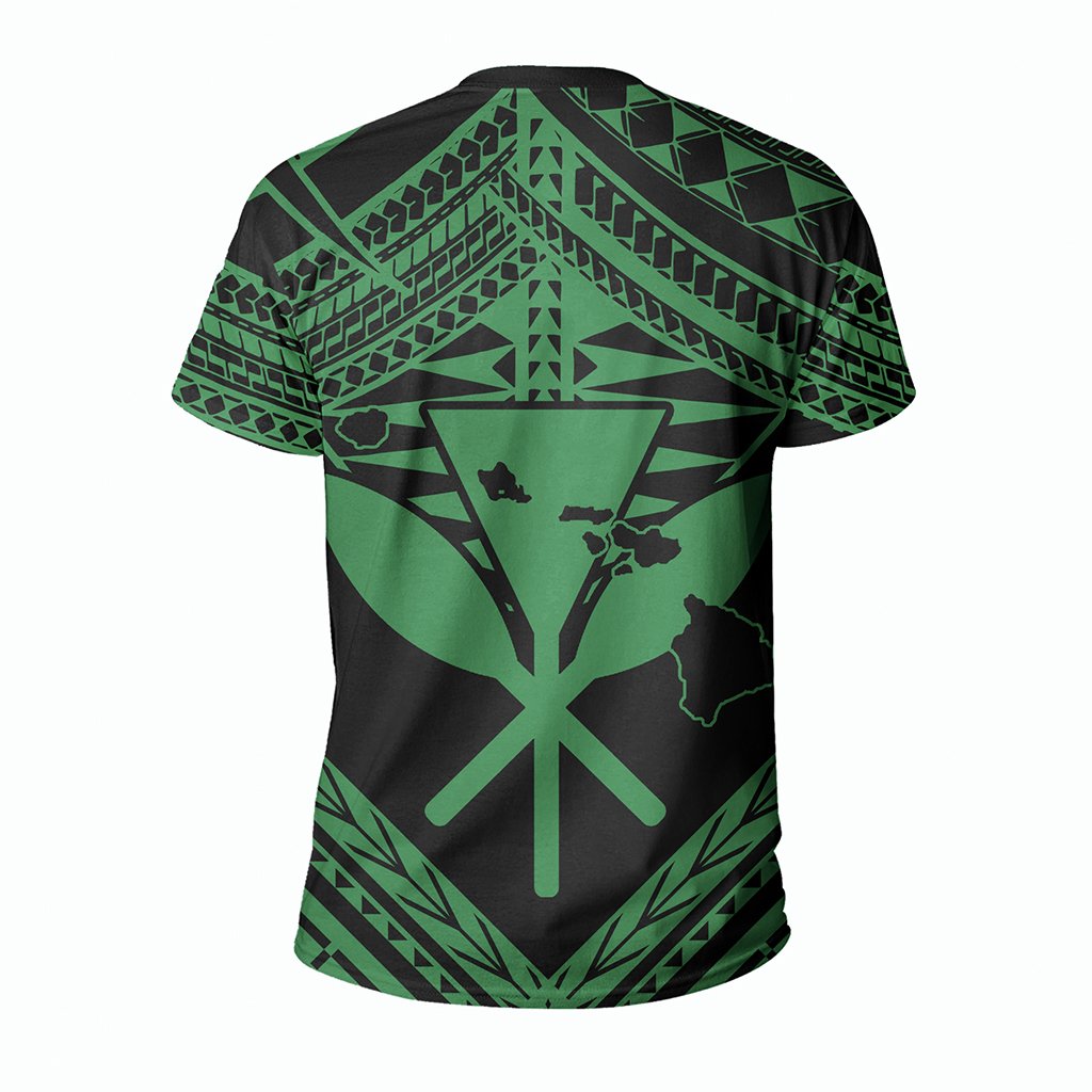 Hawaii Shark Polynesian Kanaka Green T Shirt Candy Style - Polynesian Pride