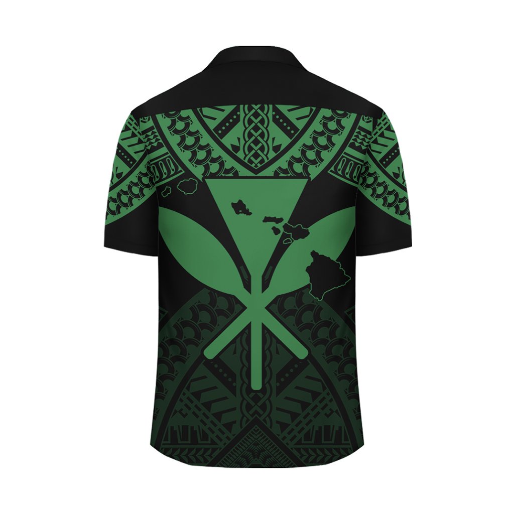 Hawaii Polynesian Limited Hawaiian Shirt - Tab Style Green - AH - Polynesian Pride