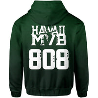 Volleyball Sport Kakau Hawaii zip Hoodie Green - Polynesian Pride