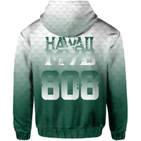 Volleyball Sport Kakau Hawaii zip Hoodie Green Mix - Polynesian Pride