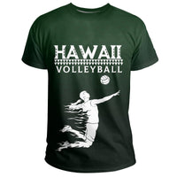 Volleyball Sport Hawaii Kakau T Shirt Green - Polynesian Pride
