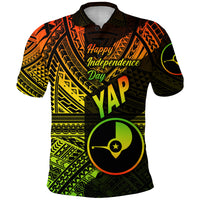 FSM Yap Polo Shirt Happy Independence Day Original Vibes Reggae LT8 - Polynesian Pride