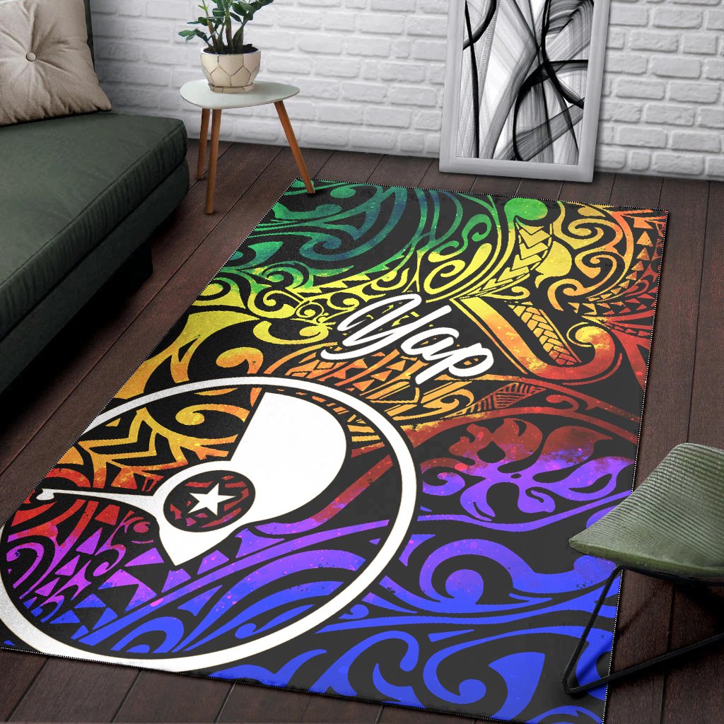Yap Area Rug - Rainbow Polynesian Pattern - Polynesian Pride