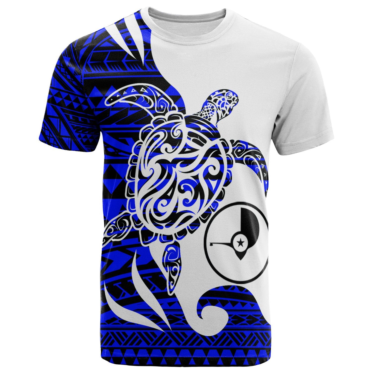 Yap Custom T Shirt Mega Turtle Unisex Blue - Polynesian Pride