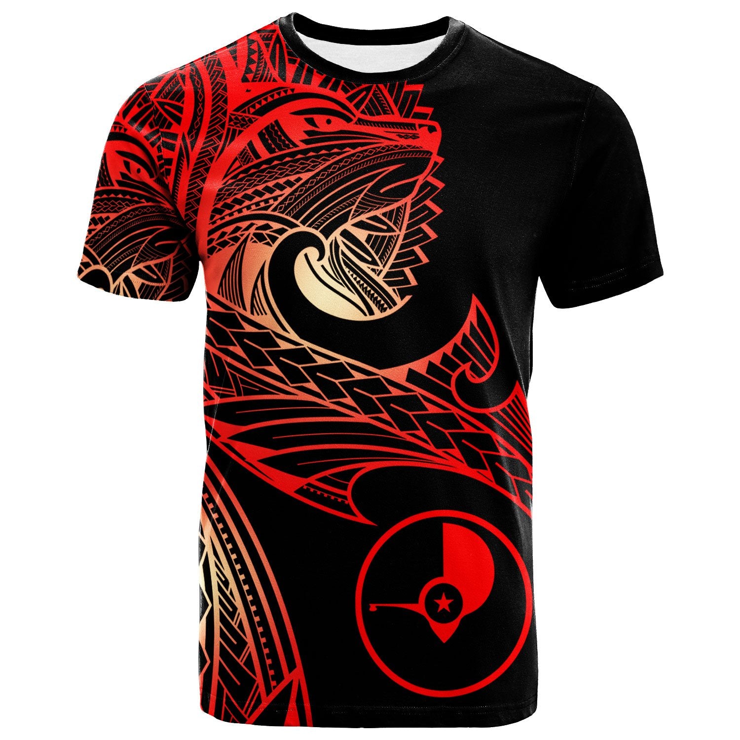 Yap T Shirt Leader Wolf Is You Red Gradient Color Unisex Black - Polynesian Pride