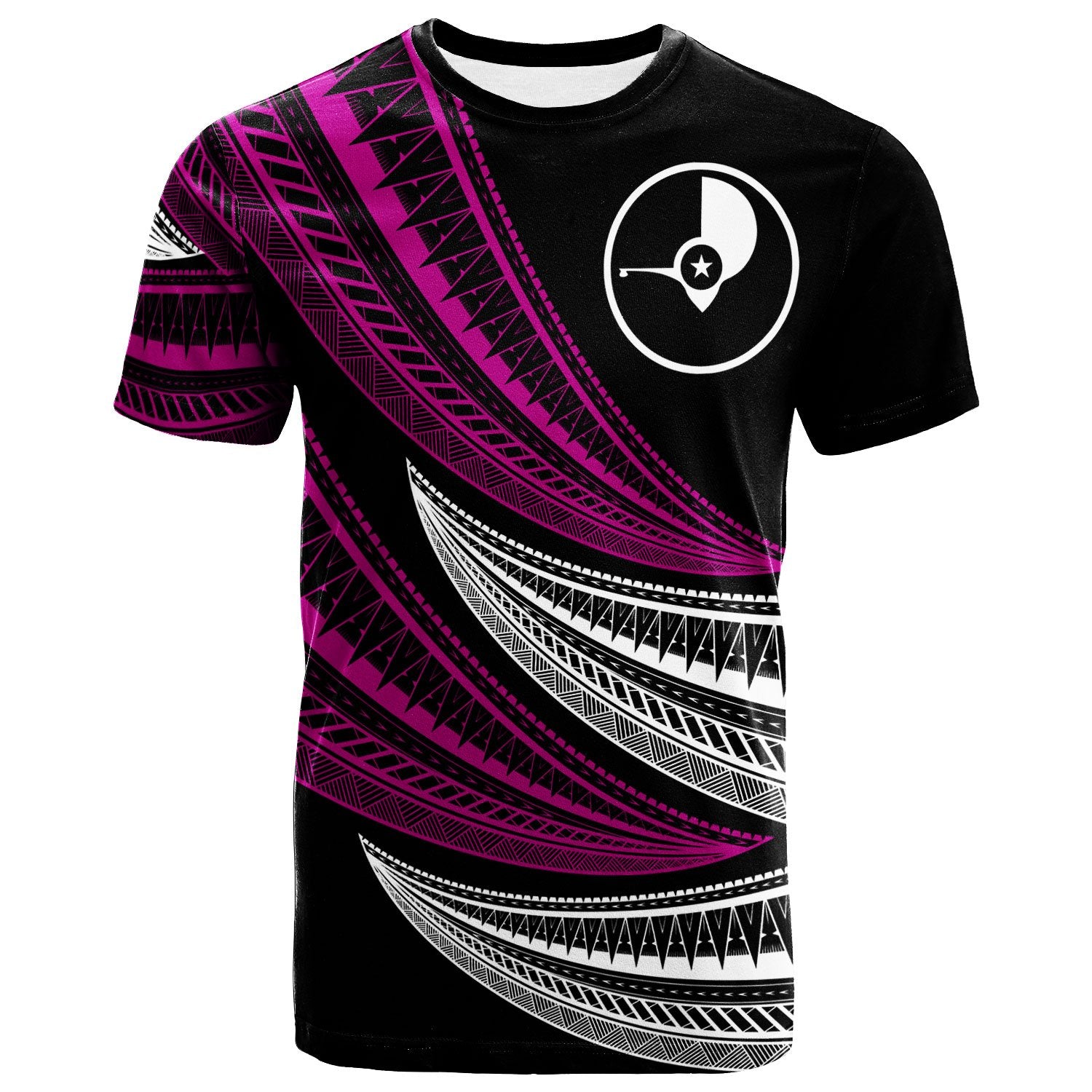 Yap Custom T Shirt Wave Pattern Alternating Purple Color Unisex Purple - Polynesian Pride