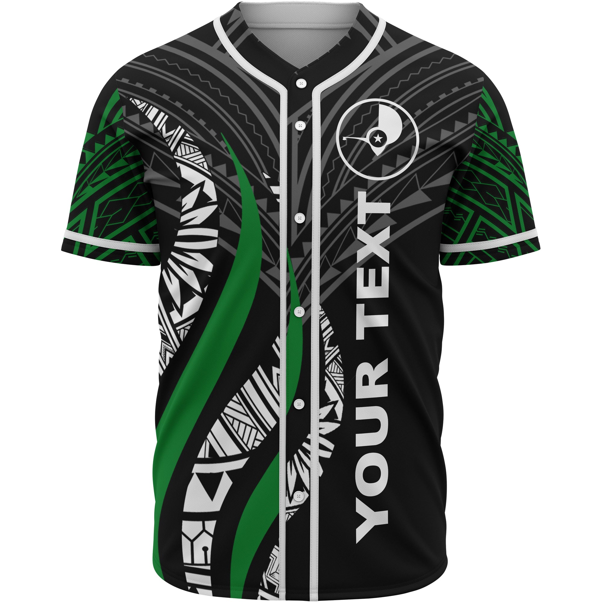 Yap Polynesian Custom Personalised Baseball Shirt - Yap Strong Fire Pattern Unisex Black - Polynesian Pride