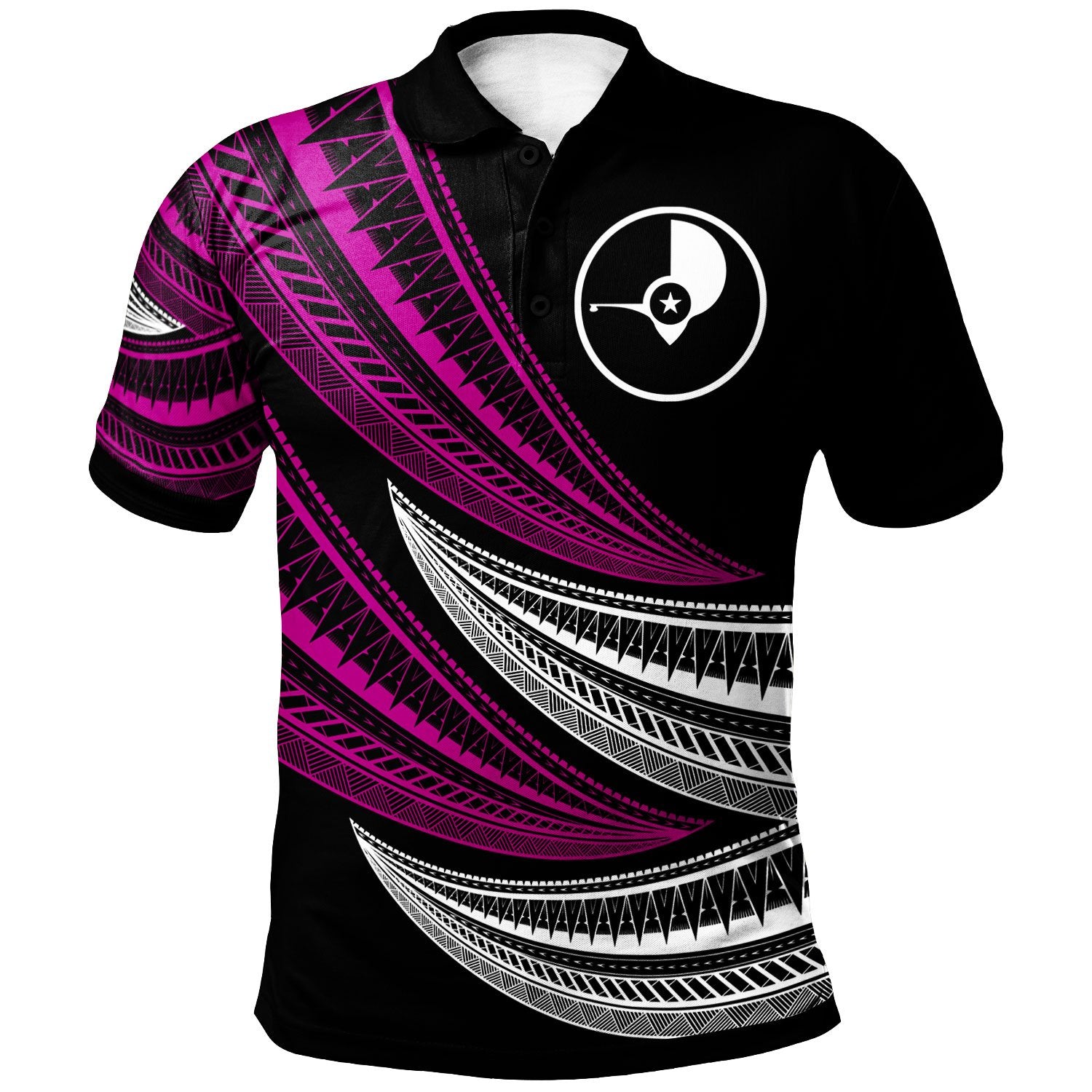Yap Custom Polo Shirt Wave Pattern Alternating Purple Color Unisex Purple - Polynesian Pride