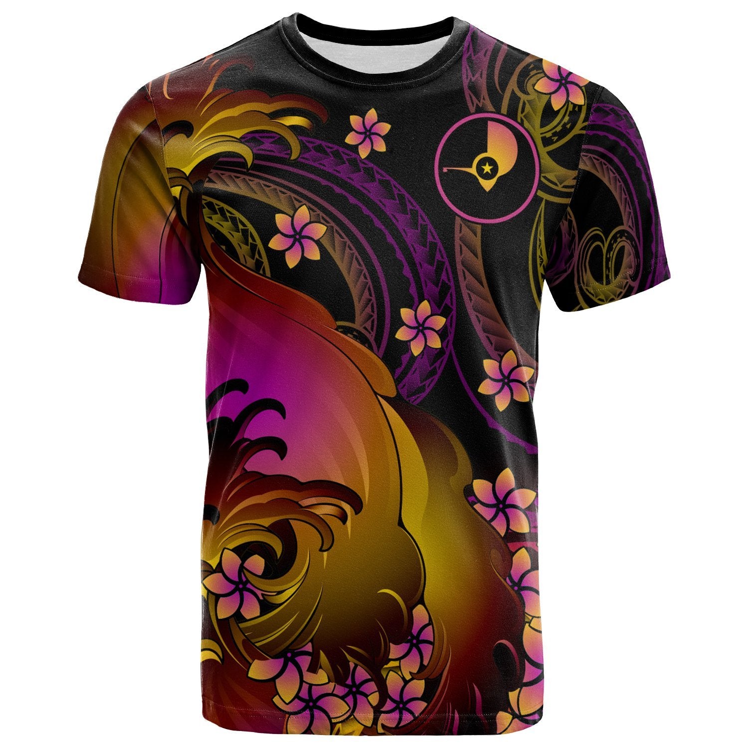 Yap T Shirt Yap in wave Unisex Black - Polynesian Pride