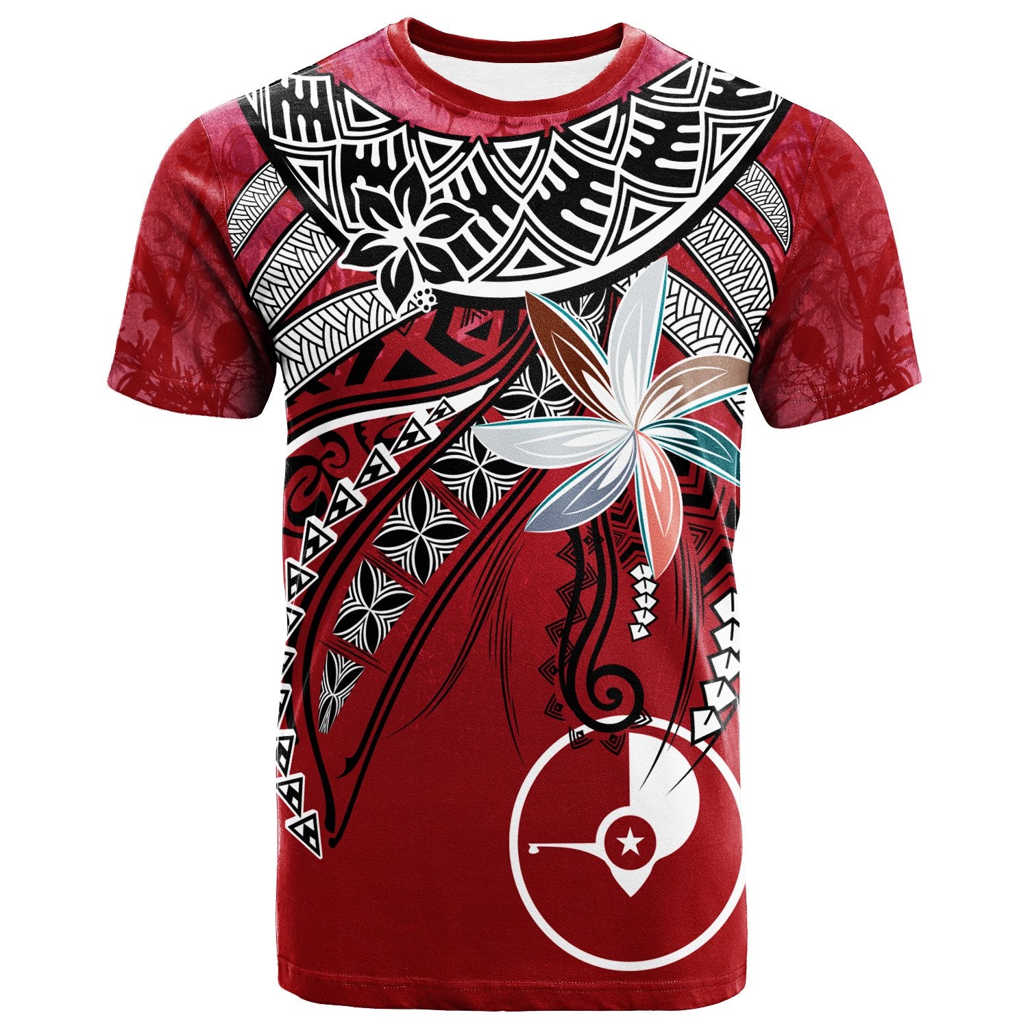 Yap T Shirt Fanciful Forest Red Color Unisex Red - Polynesian Pride