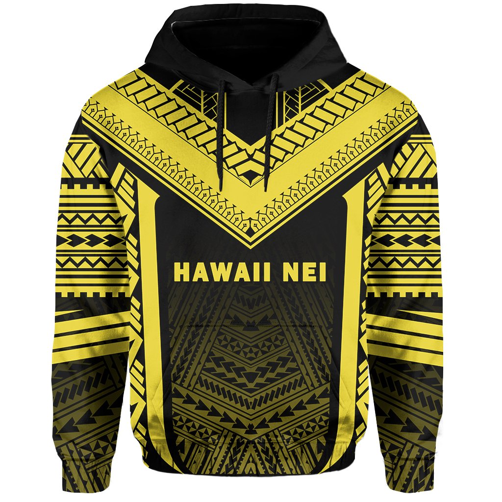 Hawaii Kanaka Polynesian Hoodie Active Yellow - Polynesian Pride