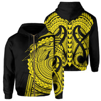 Hawaii Polynesian Zip Hoodie In My Heart Ryan Style Yellow Unisex Yellow - Polynesian Pride