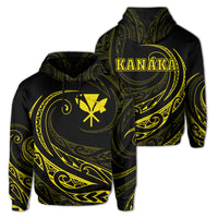 Kanaka Hoodie Frida Style Yellow Unisex Black - Polynesian Pride