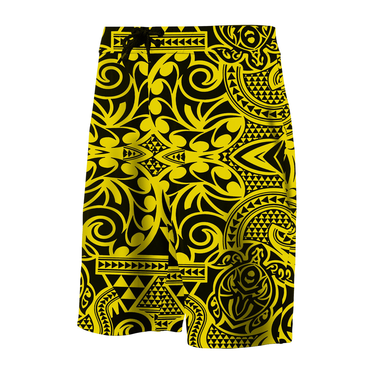 Hawaii Polynesian Tribal Turtle Board Shorts Yellow - Polynesian Pride