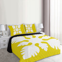 Hawaiian Royal Pattern Quilt Bed Set - Yellow - B1 Style - AH - Polynesian Pride