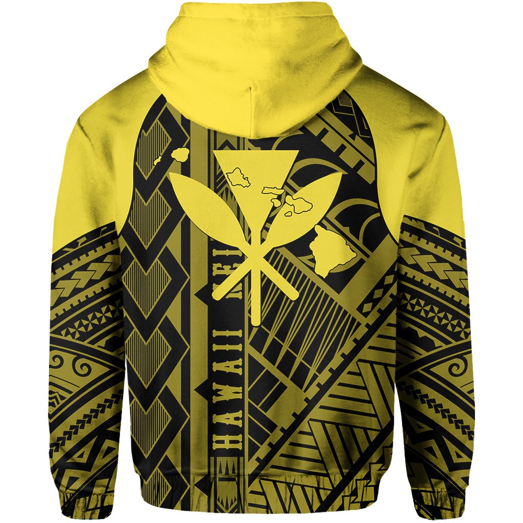 Hawaii Nei Hoodie Zip up Polynesian Yellow - Polynesian Pride