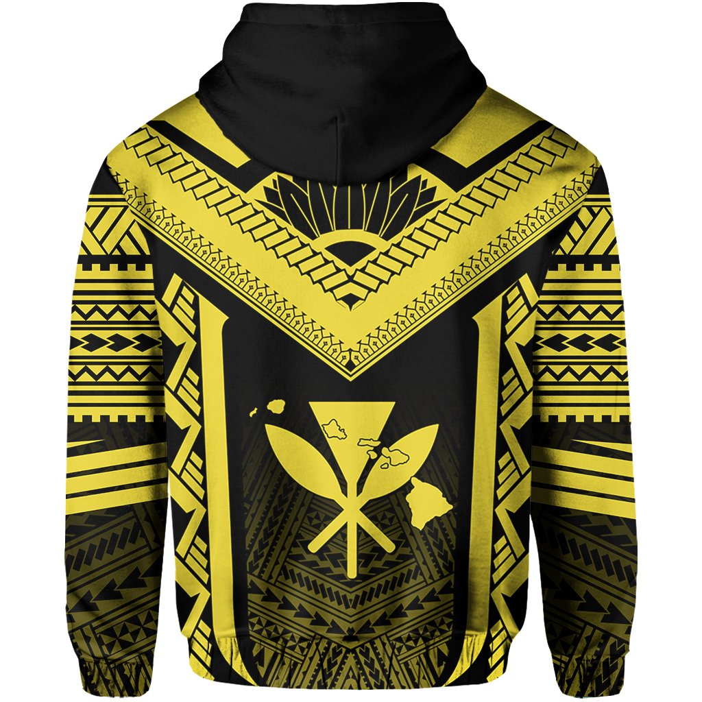 Hawaiian Kanaka Polynesian Zip up Hoodie Active Yellow - Polynesian Pride