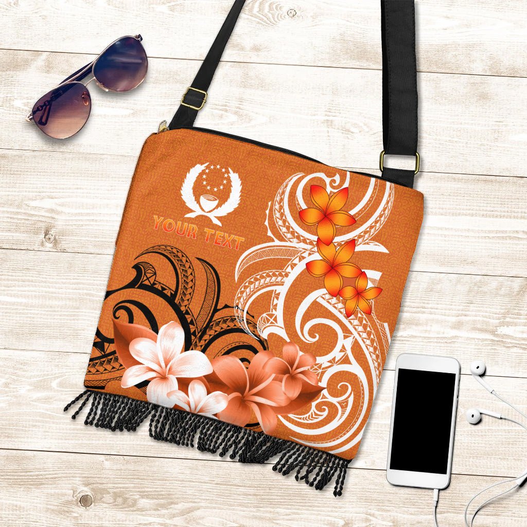 Custom Pohnpei Personalised Boho Handbag - Pohnpei Spirit One Style One Size Orange - Polynesian Pride