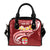 Fiji Custom Personalised Shoulder Handbag - Fiji Seal Polynesian Patterns Plumeria (Red) - Polynesian Pride