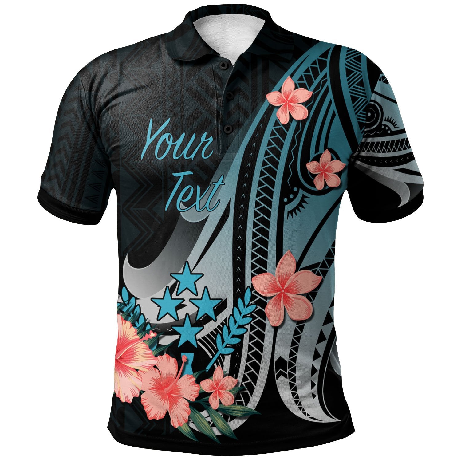 Kosrae Custom Polo Shirt Turquoise Polynesian Hibiscus Pattern Style Unisex Turquoise - Polynesian Pride