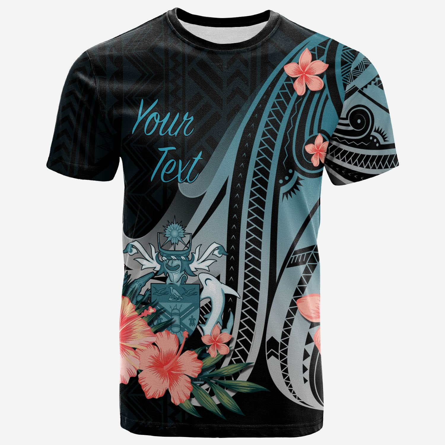 Solomon Islands Custom T Shirt Turquoise Polynesian Hibiscus Pattern Style Unisex Art - Polynesian Pride