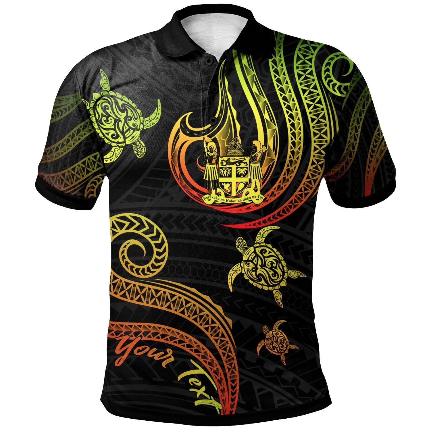 Fiji Custom Polo Shirt Polynesian Turtle With Pattern Reggae Unisex Reggae - Polynesian Pride