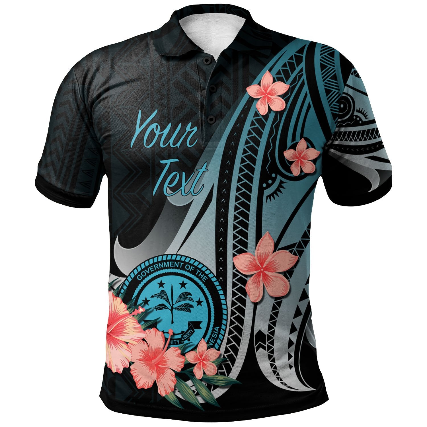 Federated States of Micronesia Custom Polo Shirt Turquoise Polynesian Hibiscus Pattern Style Unisex Turquoise - Polynesian Pride
