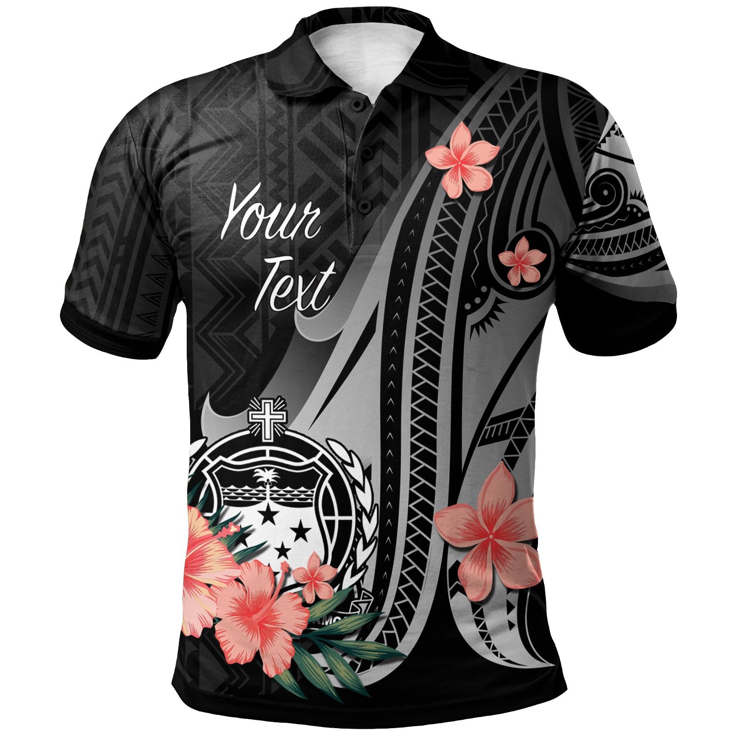 Samoa Custom Polo Shirt Polynesian Hibiscus Pattern Style Unisex Black - Polynesian Pride