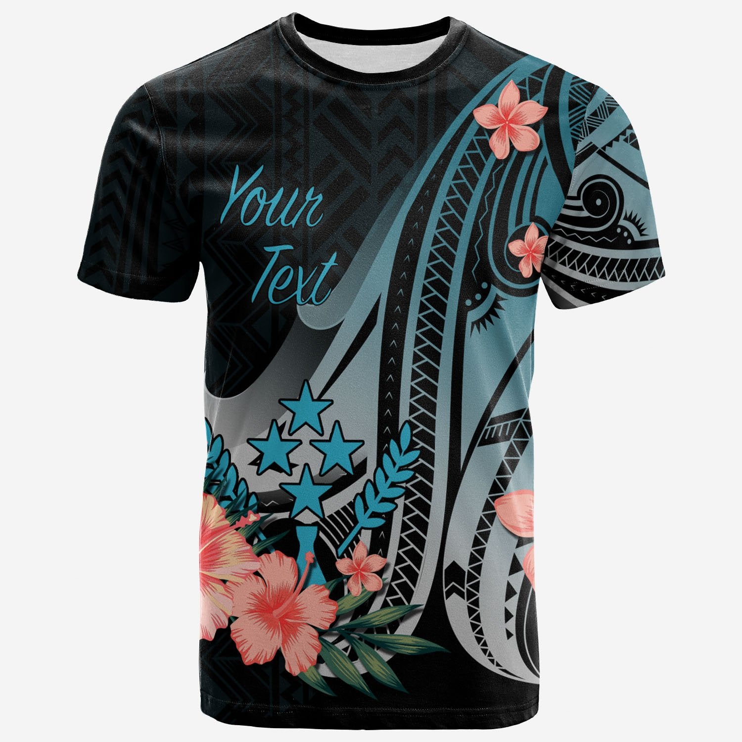 Yap Custom T Shirt Turquoise Polynesian Hibiscus Pattern Style Unisex Art - Polynesian Pride